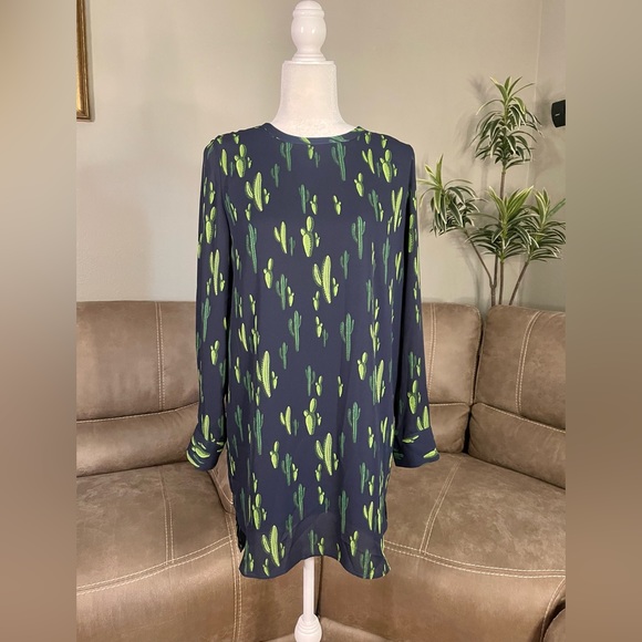Dresses & Skirts - NWT Randoms Boutique Navy Blue Cactus Print Shift Dress Sz M Nashville Country